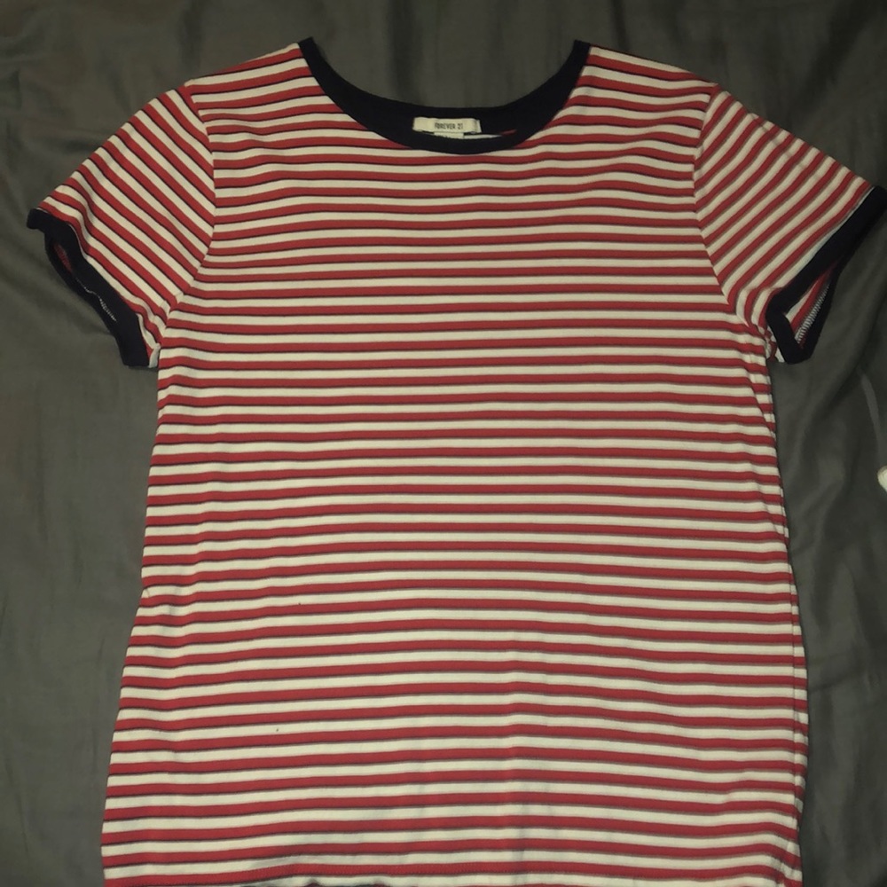 Forever 21 Striped Ringer Tee